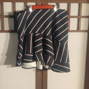 Express Navy, White, and Red Ruffled  Asymmetrical Mini Skirt Sz 12